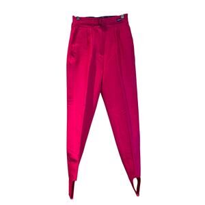 Vintage 80's Etirel Women's Hot Pink Stirrup Ski Pants, Size 40 (8-10)